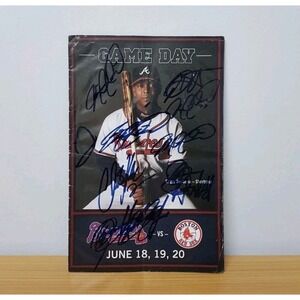 2006 Autographed‎ Braves vs Red Sox Program Atlanta Boston Signed MLB Baseball